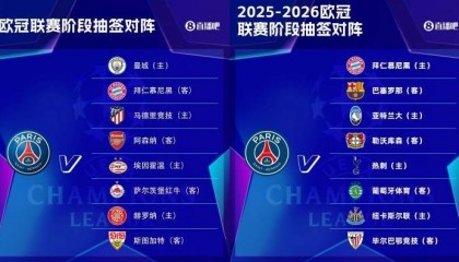 针对我？巴黎上赛季抽城仁竞枪，这赛季抽仁萨刺一众豪门劲旅